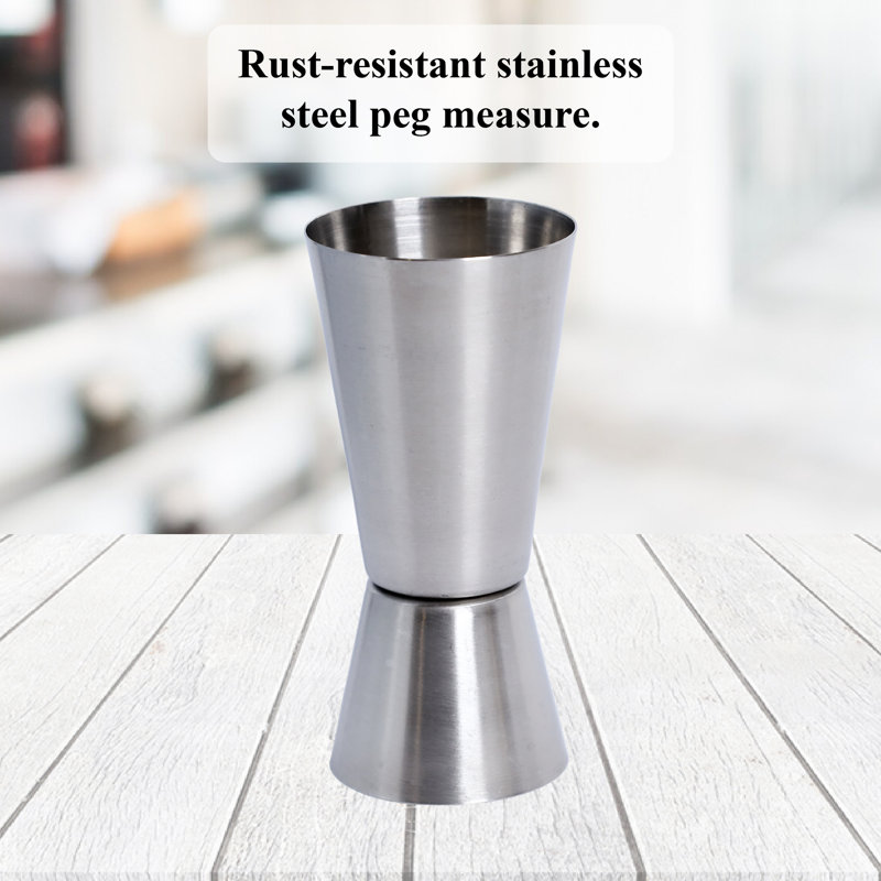 Buckingham Jigger Peg Measure Stainless Steel Matt Finish 30/60 ml