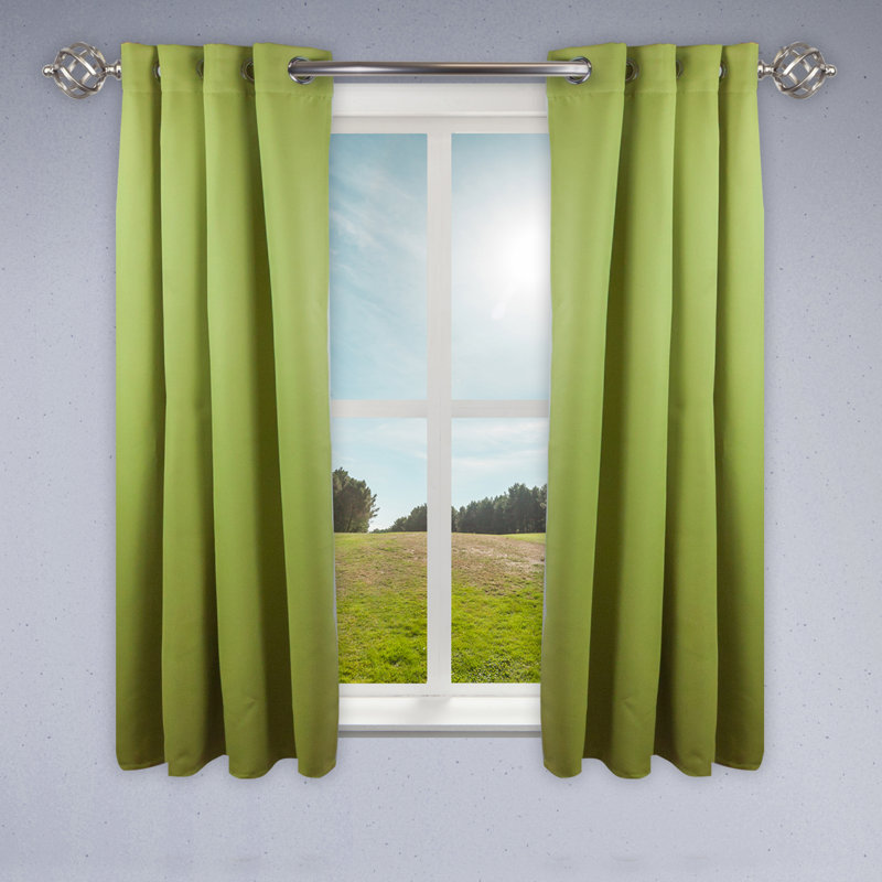 Polanco Room Darkening Curtain Single Panel, Green, 52" x 96"