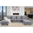 Oversized Corduroy Modular Sectional Sofa With Storage Ottomans-963631853