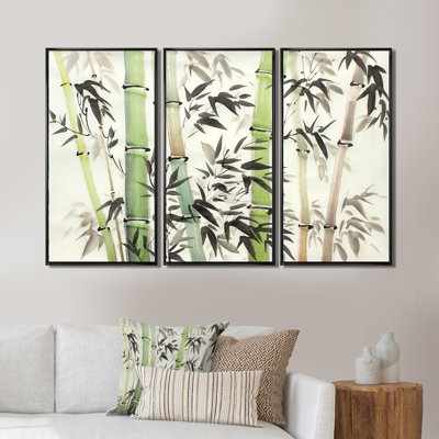 " Bamboo Branches In The Forest II " 3 - Pieces