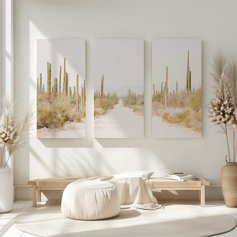 Désert tranquille | Impression sur toile 3 panneaux, H 48 po x l 72 po