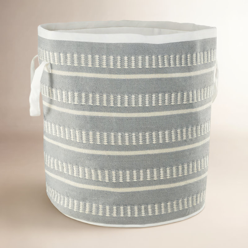 Birch Lane™ Andes Fabric Decorative Basket, Powder Blue/White