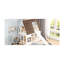 Lit superposé simple blanc et brun avec glissade - Fabrication en bois pour chambre à coucher brun, utilisation