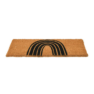 Northlight Ivory And Orange Pineapple Striped Natural Coir Outdoor