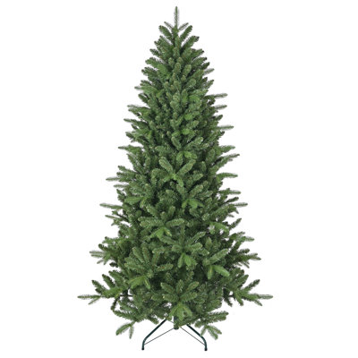 6ft Artificial Christmas Tree with 1168 Branch Tips, PE+PVC Mixed Needles, Full Lush Hinged Pine Tree, Easy Assembly, Sturdy Metal Stand for Indoor Holiday Décor