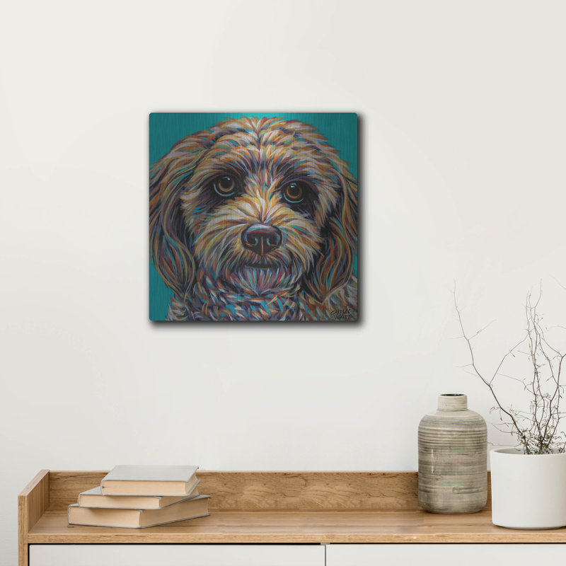 «Blue Doodle Brother 2» par Carolee Vitaletti, H 12 po x l 12 po