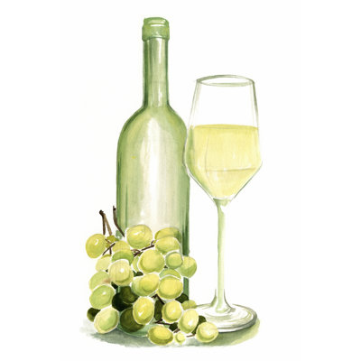 Wine Watercolor II - Wrapped Canvas Painting