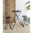 57.5X23.6X39.8" Black Stowable Side Table And Two Seats