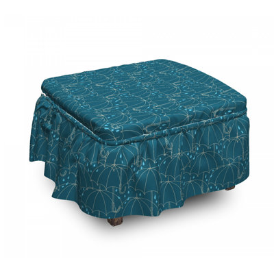 Housse pour repose-pieds parasol doodle contour