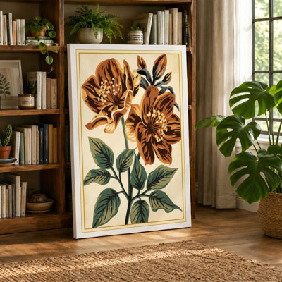 Burnished Garden Blooms Botanical 1 Piece Wrapped Canvas Wall Art