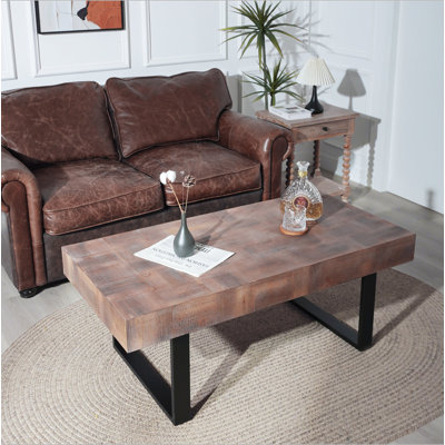 Table basse rustique en bois industriel, table basse en bois 47,2 x 23,5 po x 18 po, table fabriquée à la main