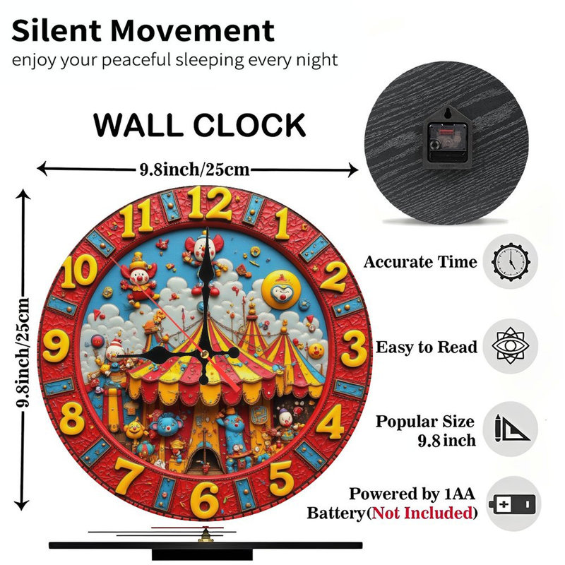 Horloge murale colorée