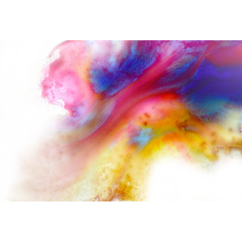 Abstract Colourful Water Colour - Wrapped Canvas Print, 30cm H x 46cm W x 3.8cm D