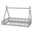 Tent-Shaped Floor Bed With Guardrails, Slats, And Door-1337130543
