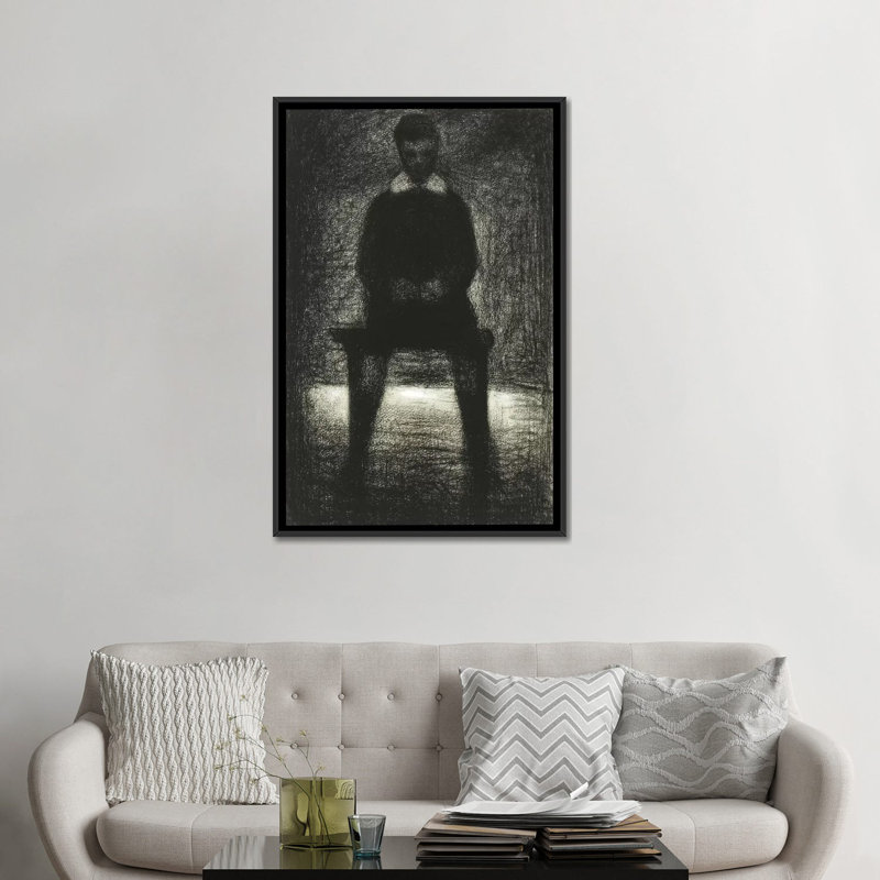 «Maurice Appert (Garconnet Assis) 1884» par Georges Seurat, reproduction d'art sur toile, H 48 po x l 32 po x P 1,5 po