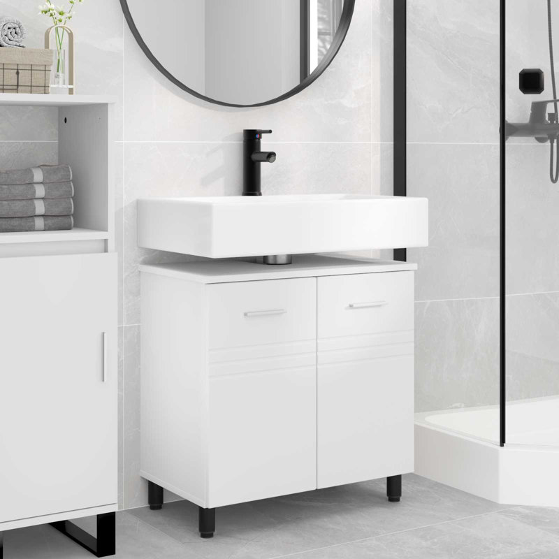 60cm Bathroom Vanity Base Only, White