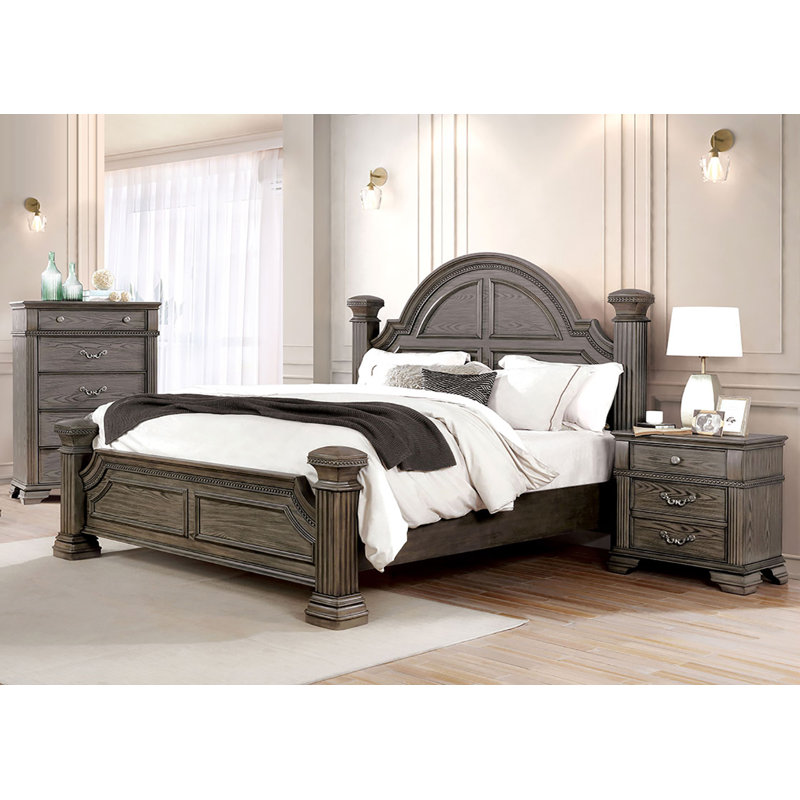 Queen Bed, Gray, Gray, Queen