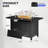 44 Inch Black Gas Fire Pit Table, Csa 48,000 Btu Propane Pits For Outside With Steel Lid, Glass Wind Guard And Lava Rock, 2 In 1 Firepit Table Gatherings Parties On Patio Deck Garden Backyard