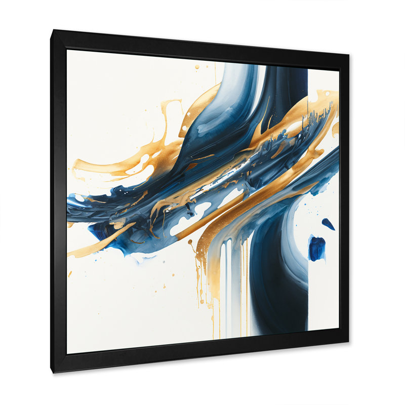 Stylish Spiral Abstract II - Peinture sur toile, H 30 po x l 30 po x P 1 po, Impression noire sur toile encadrée