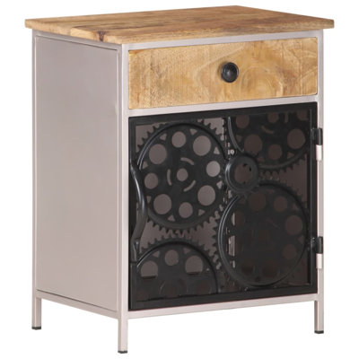 Bedside Cabinet 15.7" x 11.8" x 19.7" Rough Mango Wood