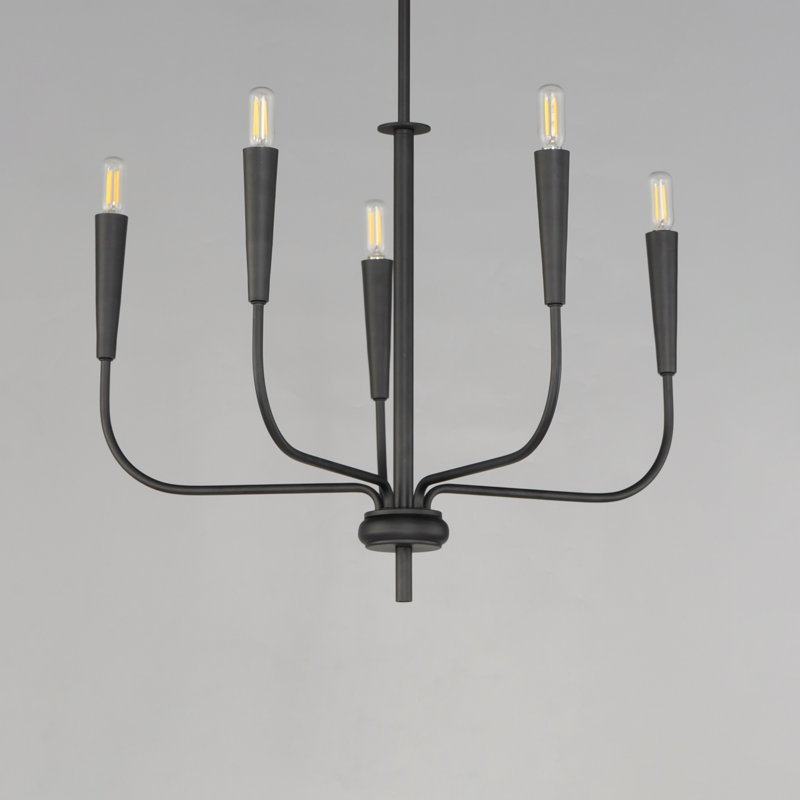 Sevren 5 - Light Dimmable Classic / Traditional Chandelier, Black