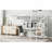 Queen Size Loft Bed With L-Shaped Desk And USB, Metal Loft Bed With Wardrobe And Adjustable Shelf, High Loft Bed With LED For Kids Teens Adults, White