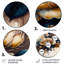 Conception brune et bleue - Art floral rond en métal-109693046