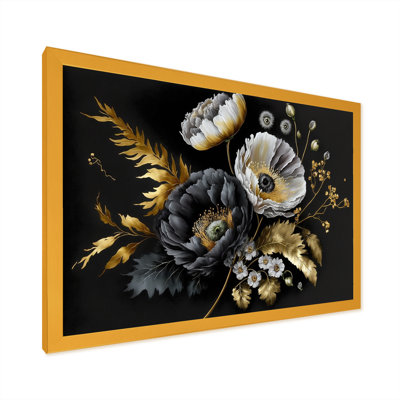 «Golden Gothic Floral Bouquet II», reproduction sur toile