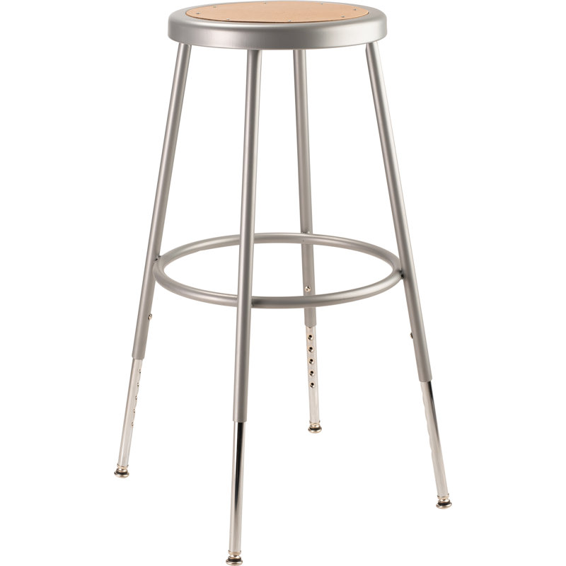 Adjustable Height Ergonomic Lab Stool Footring, Gray, 33"