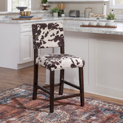 Kias Upholstered Nailhead Trim Counter and Bar Stool
