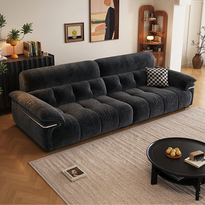 Canapé modulaire en chenille noire