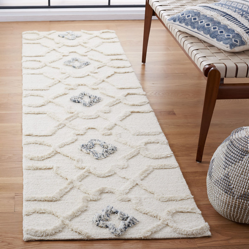 Brumbaugh Hand Tufted Wool Geometric Rug, Runner 2'3" x 8'