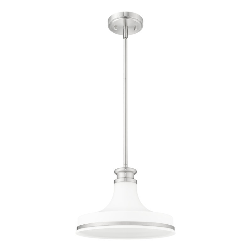 Marquette 12 inch Brushed Nickel 1 Light Pendant, Brushed Nickel