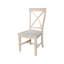 Chaise d'appoint à dossier croisé en bois massif Deboran