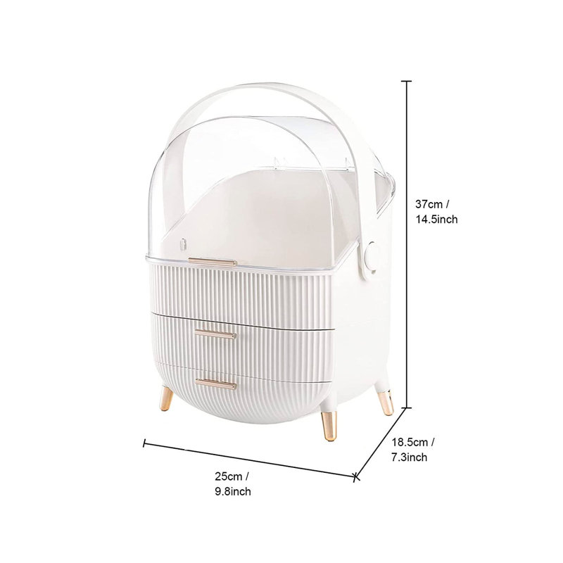 Adamok Acrylic Makeup Organiser, White