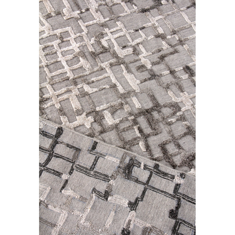 Vista Geometric Hand-Loomed Mocha Beige Area Rug, Rectangle 6' x 9'