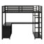 Lit mezzanine en métal avec cubes de rangement et tablettes, garde-robe et bureau en L-1680075254