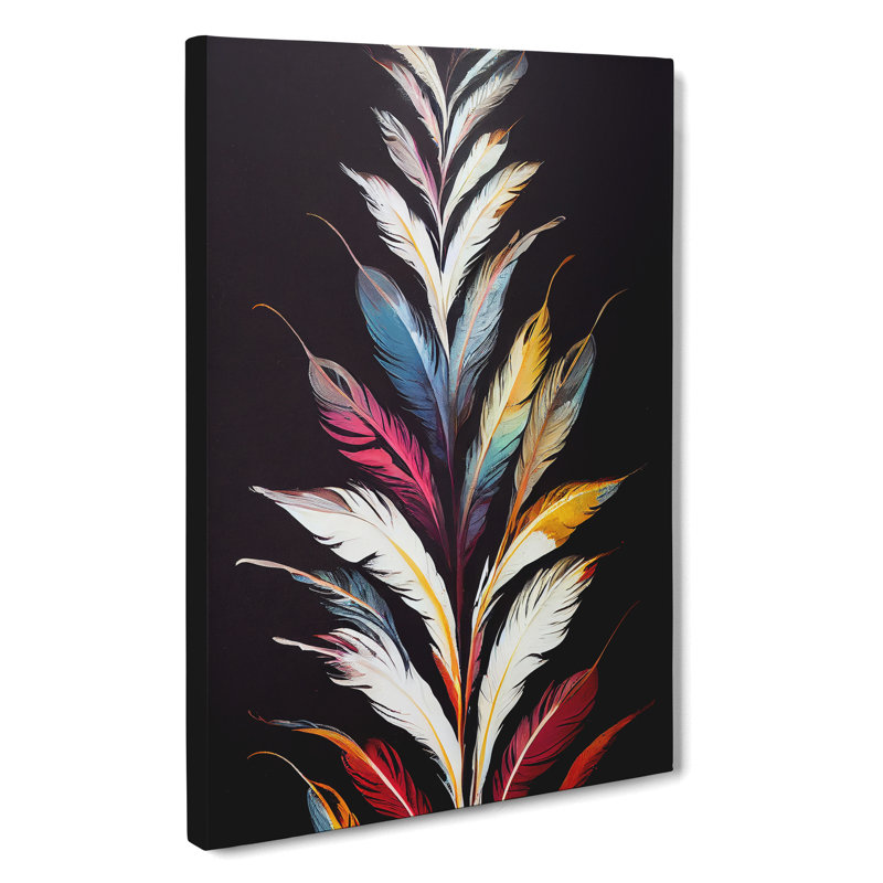 Feather Of Colour No.2 - Wrapped Canvas, 50cm H x 35cm W x 3cm D