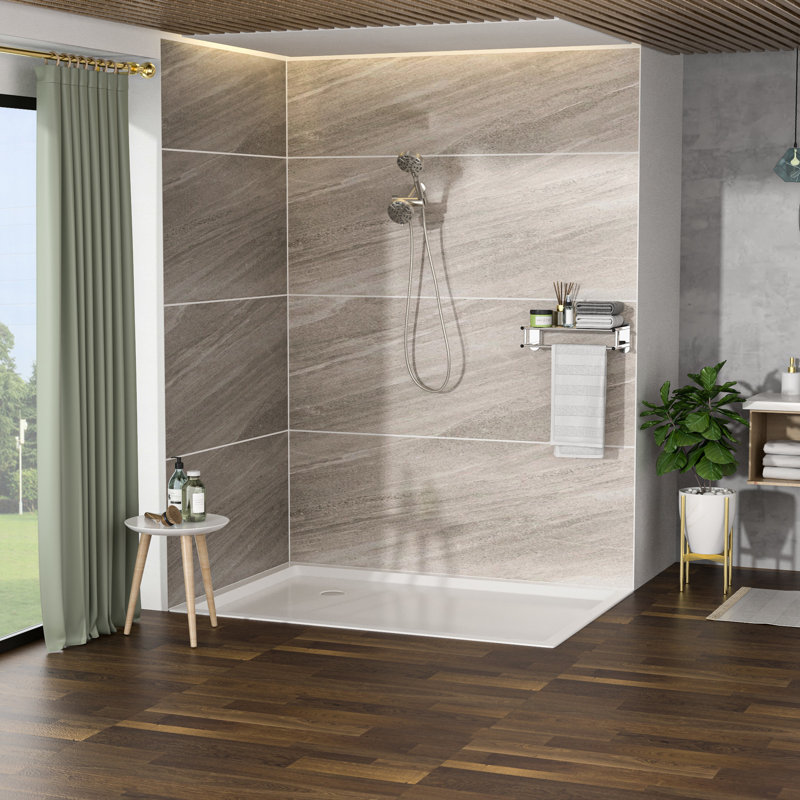 Dual Shower Head With 4.7" Rain Showerhead & 8 Hand Shower, Brushed Nickel Plating Head, Showerhead, Finish, Plastic Made