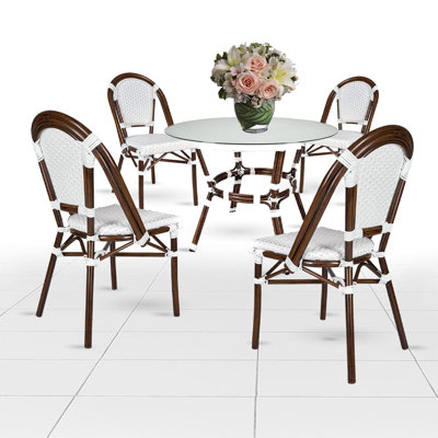 french Set Includes 40" Table and 4 Chairs with Arms by Chivari