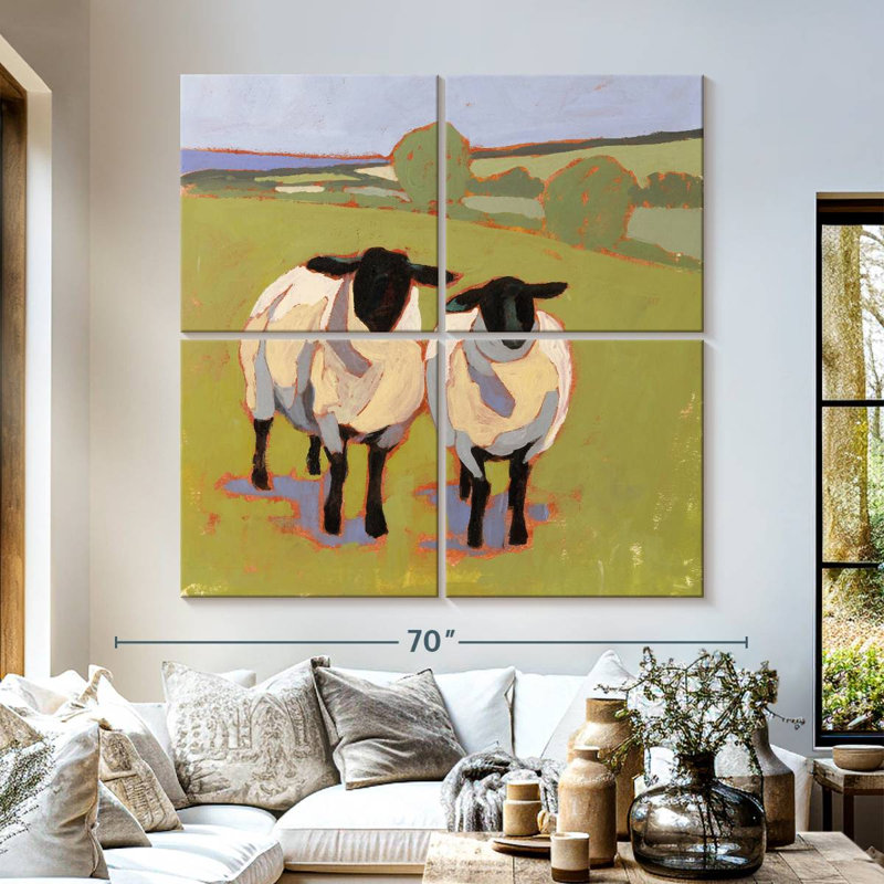 Brampt Suffolk Sheep I, 57" H x 57" W