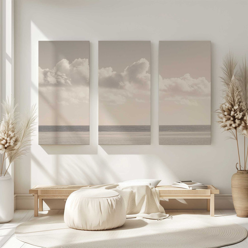 Calme des cieux océaniques | Impression sur toile 3 panneaux, H 40 po x l 60 po