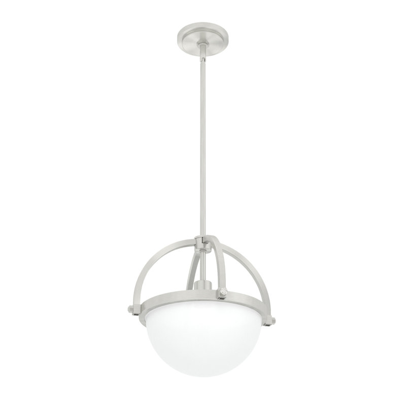 Wedgefield 1 - Light Shaded Globe Pendant, Brushed Nickel