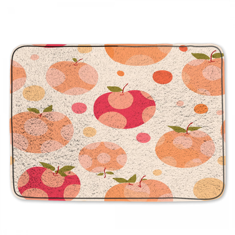 Tapis de bain pommes, décorations pour salle de bain, style Mid-Century moderne, L 24 po x L 17 po