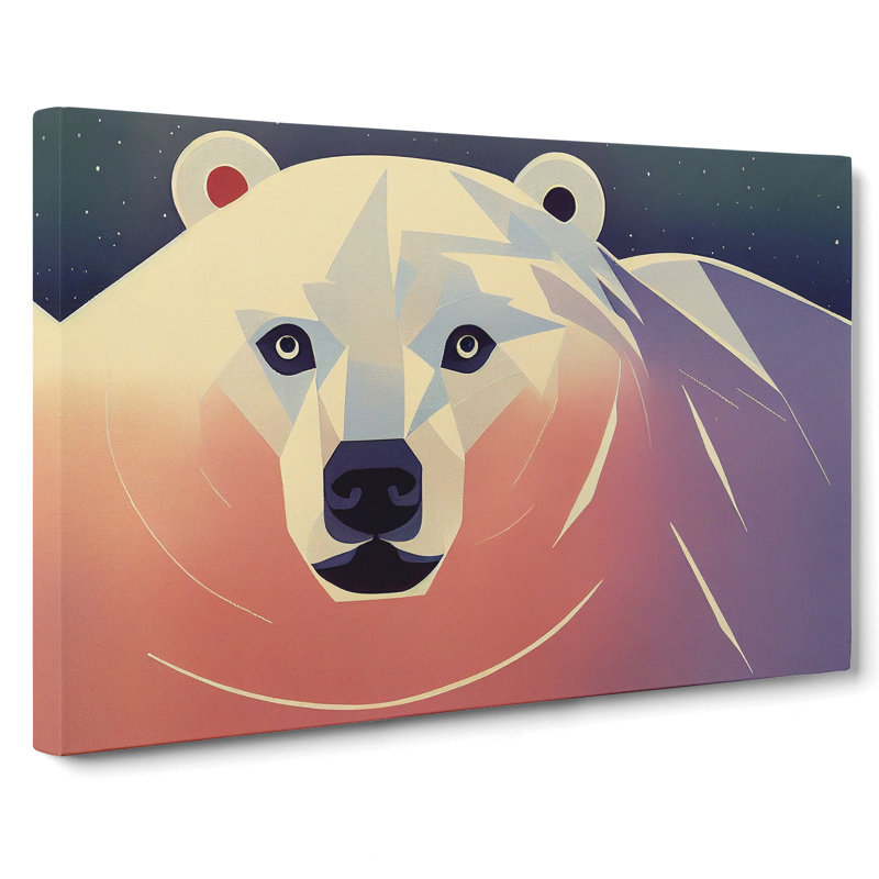 Polar Bear Abstract - Wrapped Canvas, 35cm H x 50cm W x 3cm D