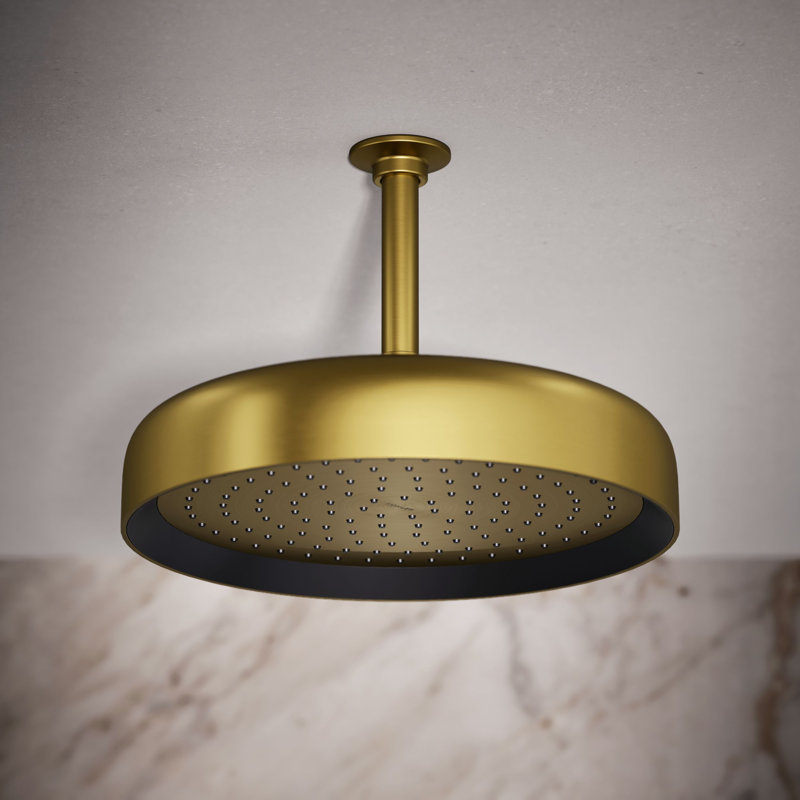 Statement 1.75 GPM Round 12 in. Rainhead with Katalyst Air-Induction Technology, Vibrant Brushed Moderne Brass