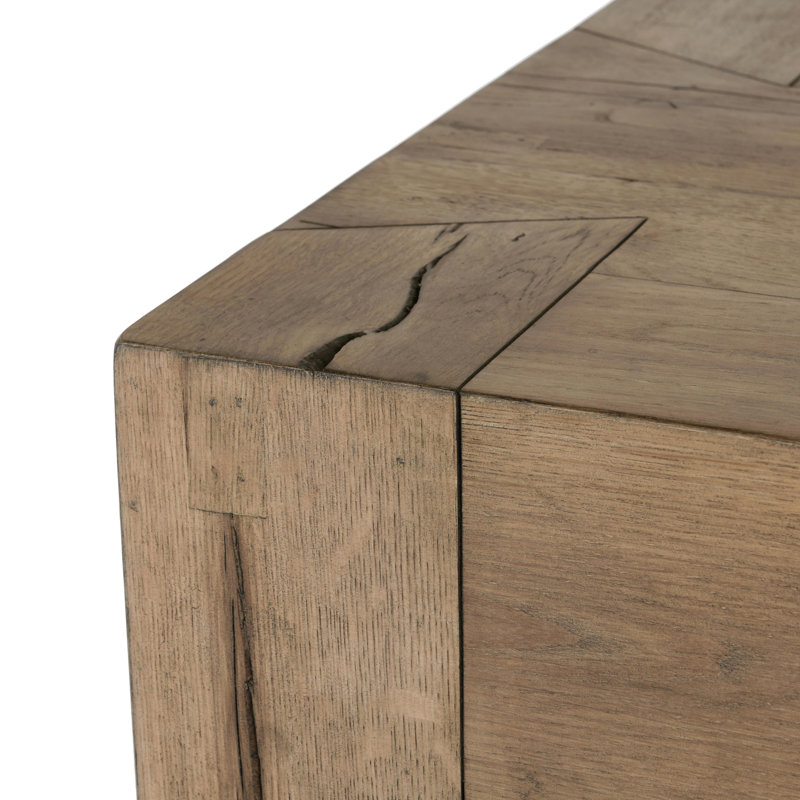 Solid Wood Sled End Table, Brown