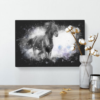 Wild Black Horse - Wrapped Canvas