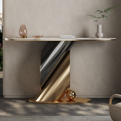 Italian style sintered stone console table.