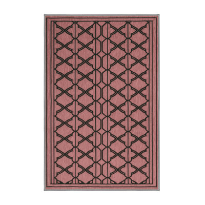 Machine Washable Trellis Brown Area Rug